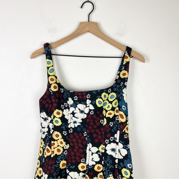 Anthropologie Maeve Marigold Floral A-Line Tie Back Fit & Flare Midi Dress - Picture 5 of 16